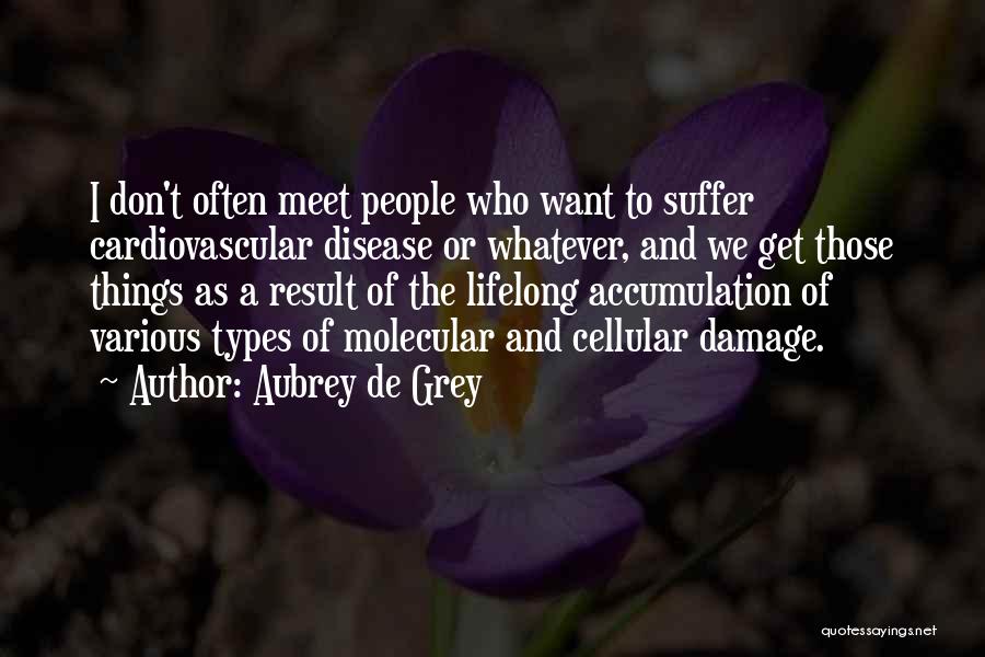 Aubrey De Grey Quotes: I Don't Often Meet People Who Want To Suffer Cardiovascular Disease Or Whatever, And We Get Those Things As A