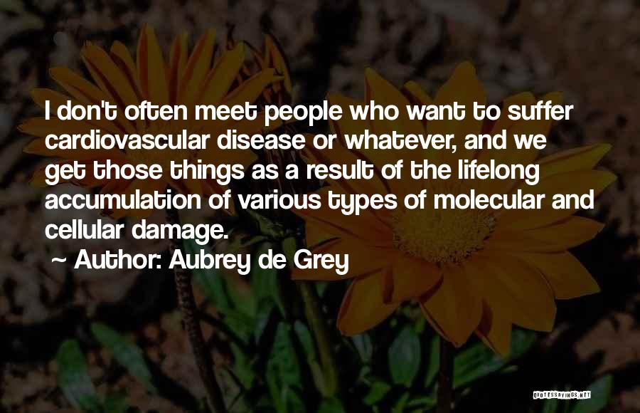 Aubrey De Grey Quotes: I Don't Often Meet People Who Want To Suffer Cardiovascular Disease Or Whatever, And We Get Those Things As A