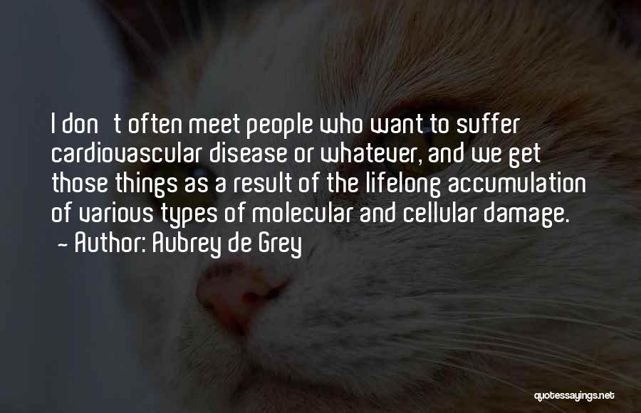 Aubrey De Grey Quotes: I Don't Often Meet People Who Want To Suffer Cardiovascular Disease Or Whatever, And We Get Those Things As A