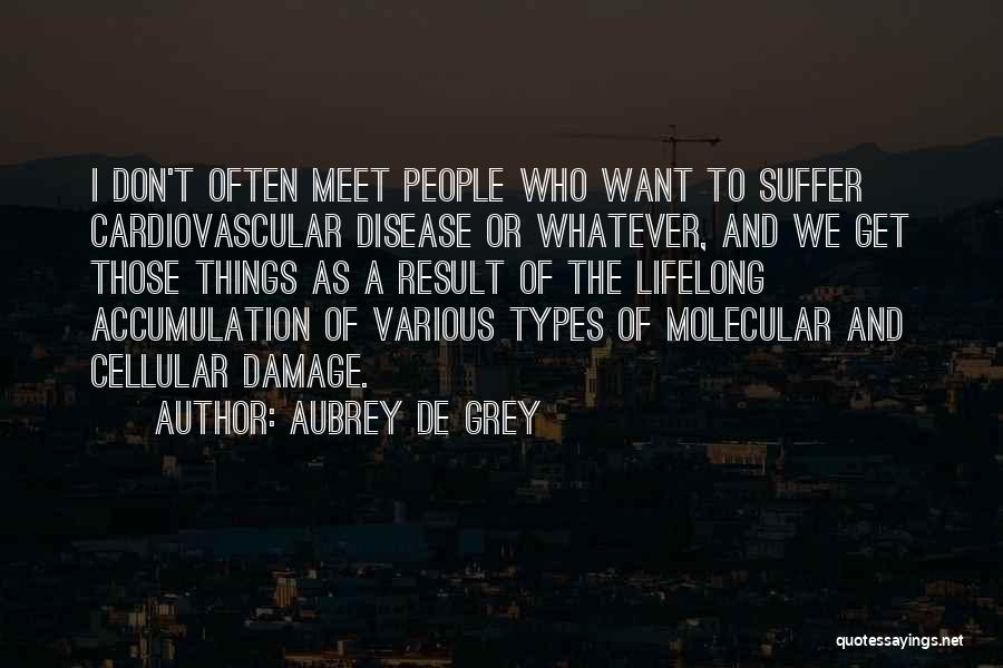 Aubrey De Grey Quotes: I Don't Often Meet People Who Want To Suffer Cardiovascular Disease Or Whatever, And We Get Those Things As A