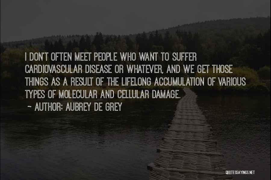 Aubrey De Grey Quotes: I Don't Often Meet People Who Want To Suffer Cardiovascular Disease Or Whatever, And We Get Those Things As A