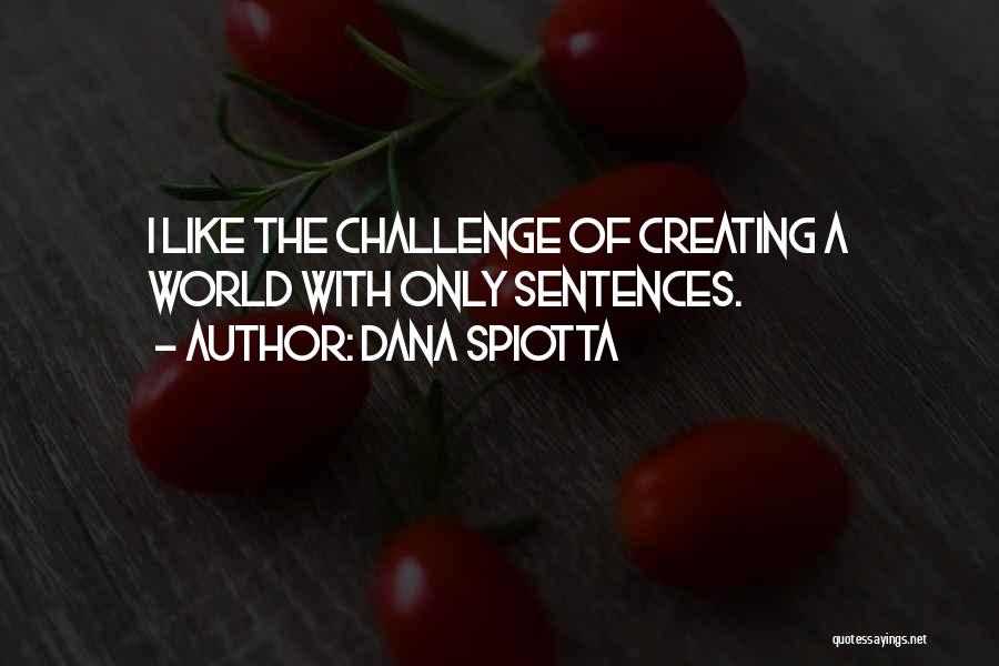 Dana Spiotta Quotes: I Like The Challenge Of Creating A World With Only Sentences.