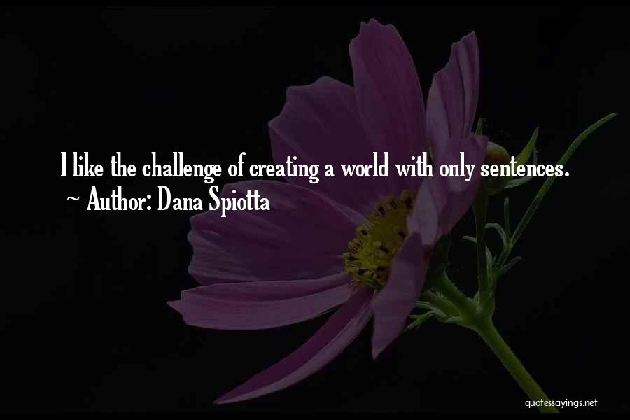 Dana Spiotta Quotes: I Like The Challenge Of Creating A World With Only Sentences.