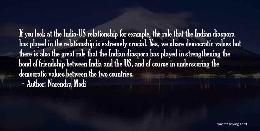 Narendra Modi Quotes: If You Look At The India-us Relationship For Example, The Role That The Indian Diaspora Has Played In The Relationship