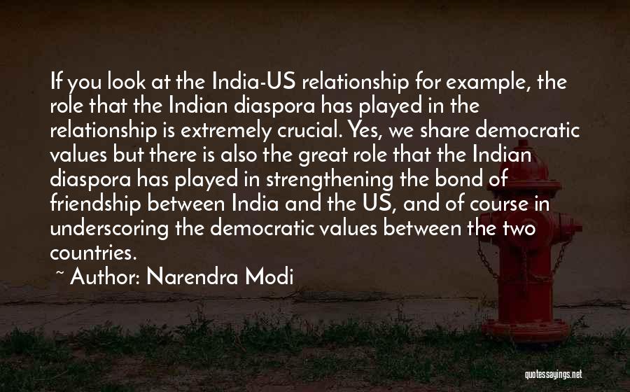 Narendra Modi Quotes: If You Look At The India-us Relationship For Example, The Role That The Indian Diaspora Has Played In The Relationship