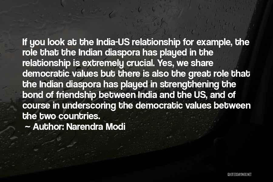 Narendra Modi Quotes: If You Look At The India-us Relationship For Example, The Role That The Indian Diaspora Has Played In The Relationship