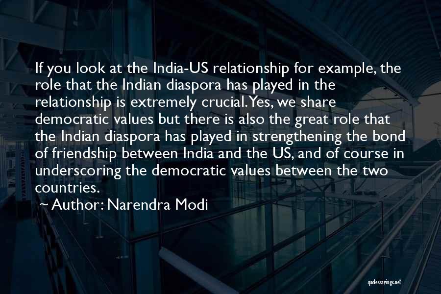 Narendra Modi Quotes: If You Look At The India-us Relationship For Example, The Role That The Indian Diaspora Has Played In The Relationship