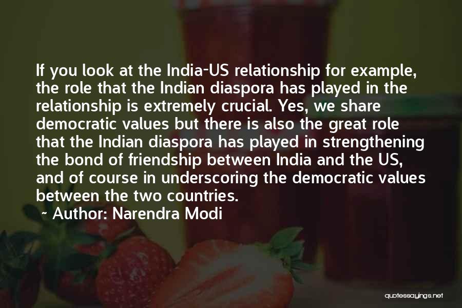 Narendra Modi Quotes: If You Look At The India-us Relationship For Example, The Role That The Indian Diaspora Has Played In The Relationship