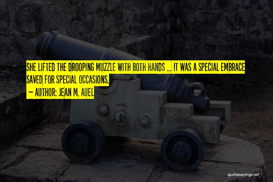 Jean M. Auel Quotes: She Lifted The Drooping Muzzle With Both Hands ... It Was A Special Embrace Saved For Special Occasions.