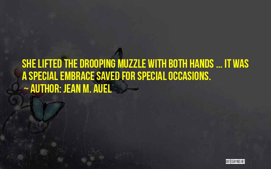 Jean M. Auel Quotes: She Lifted The Drooping Muzzle With Both Hands ... It Was A Special Embrace Saved For Special Occasions.