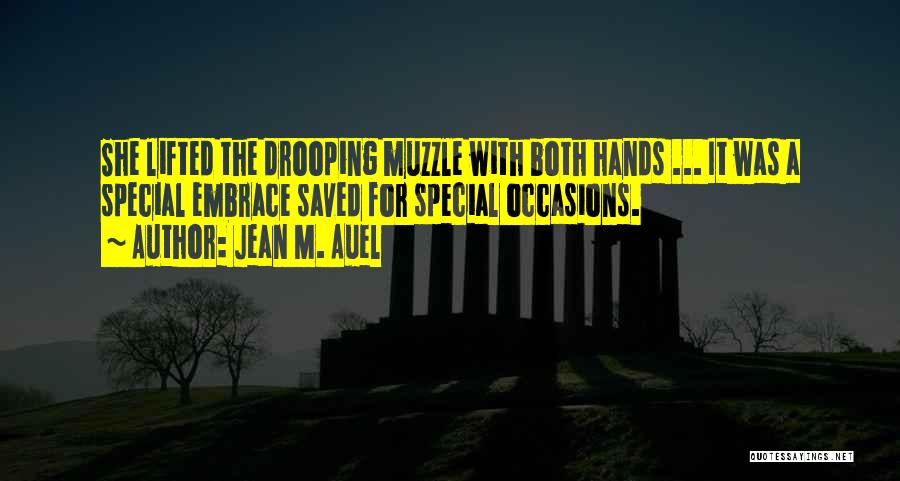 Jean M. Auel Quotes: She Lifted The Drooping Muzzle With Both Hands ... It Was A Special Embrace Saved For Special Occasions.