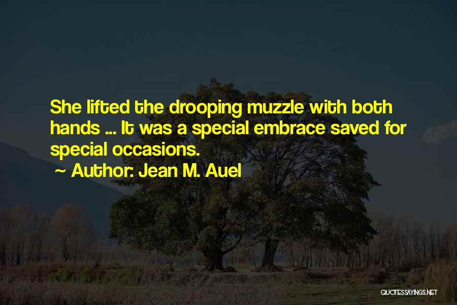 Jean M. Auel Quotes: She Lifted The Drooping Muzzle With Both Hands ... It Was A Special Embrace Saved For Special Occasions.