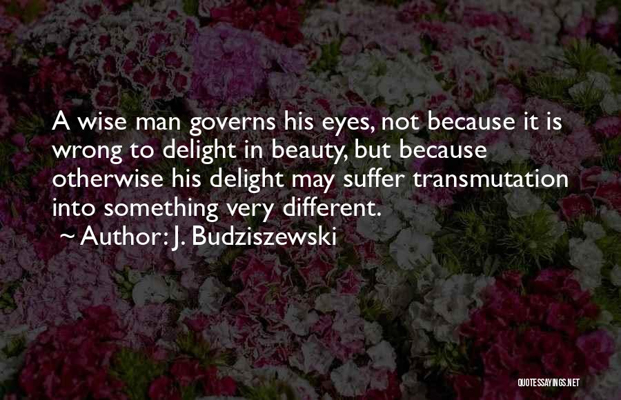 J. Budziszewski Quotes: A Wise Man Governs His Eyes, Not Because It Is Wrong To Delight In Beauty, But Because Otherwise His Delight