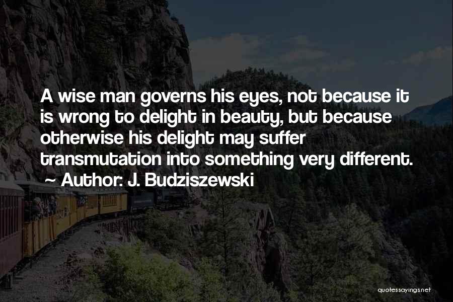 J. Budziszewski Quotes: A Wise Man Governs His Eyes, Not Because It Is Wrong To Delight In Beauty, But Because Otherwise His Delight