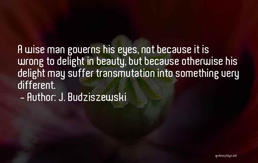 J. Budziszewski Quotes: A Wise Man Governs His Eyes, Not Because It Is Wrong To Delight In Beauty, But Because Otherwise His Delight