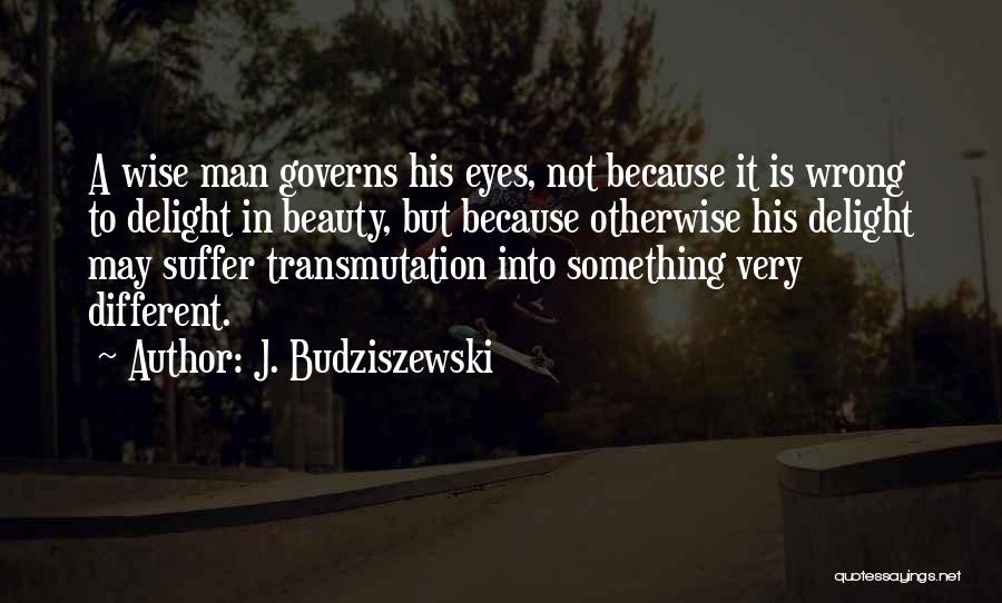 J. Budziszewski Quotes: A Wise Man Governs His Eyes, Not Because It Is Wrong To Delight In Beauty, But Because Otherwise His Delight