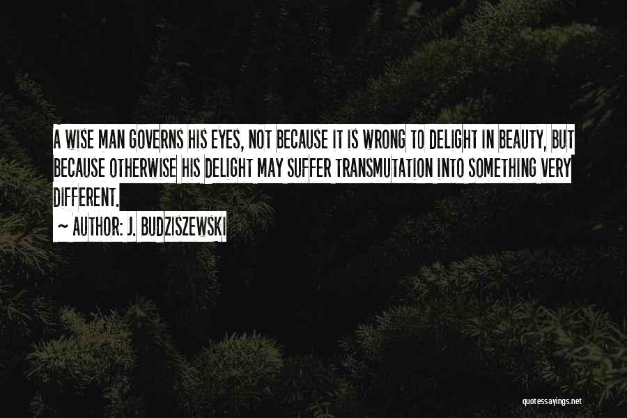 J. Budziszewski Quotes: A Wise Man Governs His Eyes, Not Because It Is Wrong To Delight In Beauty, But Because Otherwise His Delight