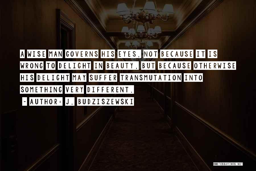 J. Budziszewski Quotes: A Wise Man Governs His Eyes, Not Because It Is Wrong To Delight In Beauty, But Because Otherwise His Delight