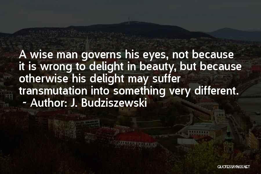 J. Budziszewski Quotes: A Wise Man Governs His Eyes, Not Because It Is Wrong To Delight In Beauty, But Because Otherwise His Delight