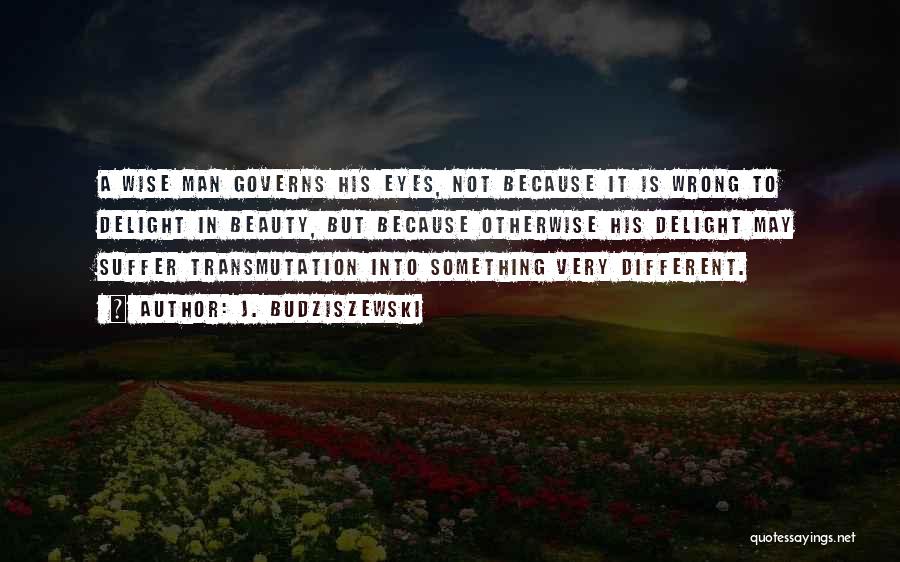 J. Budziszewski Quotes: A Wise Man Governs His Eyes, Not Because It Is Wrong To Delight In Beauty, But Because Otherwise His Delight