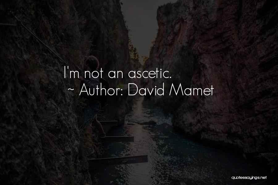 David Mamet Quotes: I'm Not An Ascetic.