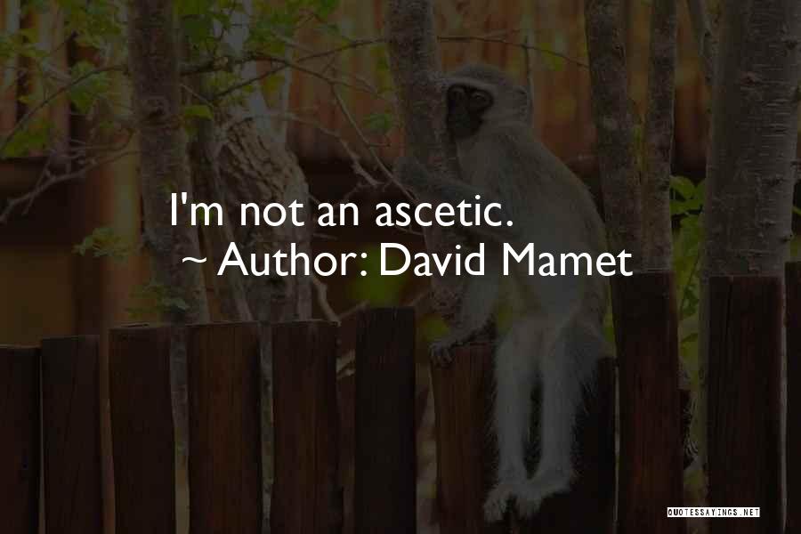 David Mamet Quotes: I'm Not An Ascetic.