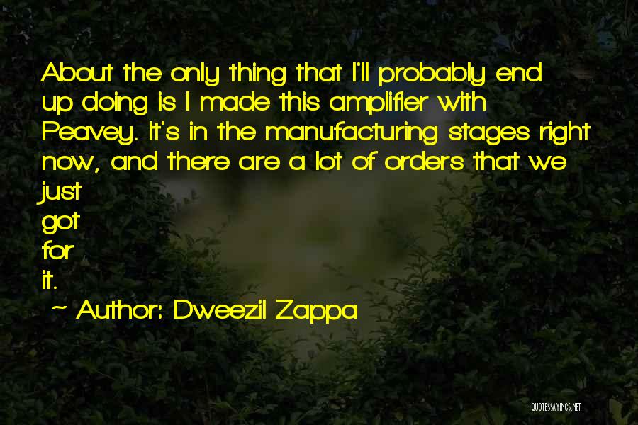 Dweezil Zappa Quotes: About The Only Thing That I'll Probably End Up Doing Is I Made This Amplifier With Peavey. It's In The