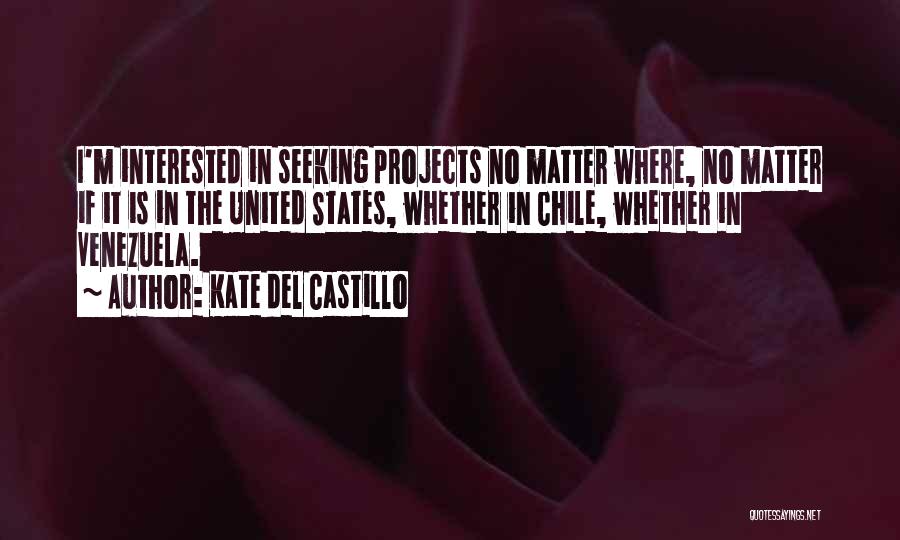 Kate Del Castillo Quotes: I'm Interested In Seeking Projects No Matter Where, No Matter If It Is In The United States, Whether In Chile,