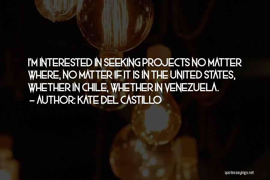 Kate Del Castillo Quotes: I'm Interested In Seeking Projects No Matter Where, No Matter If It Is In The United States, Whether In Chile,