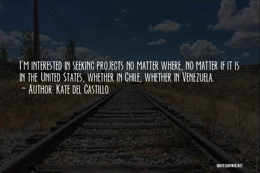 Kate Del Castillo Quotes: I'm Interested In Seeking Projects No Matter Where, No Matter If It Is In The United States, Whether In Chile,