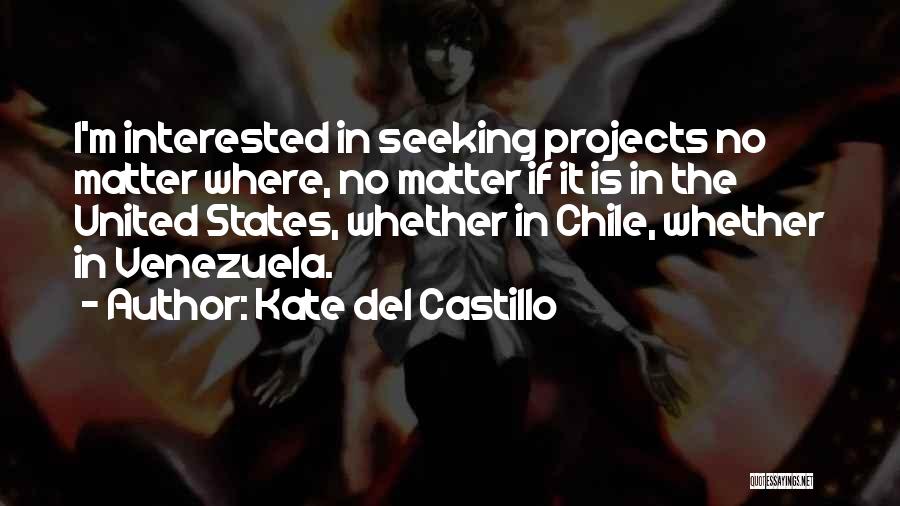 Kate Del Castillo Quotes: I'm Interested In Seeking Projects No Matter Where, No Matter If It Is In The United States, Whether In Chile,