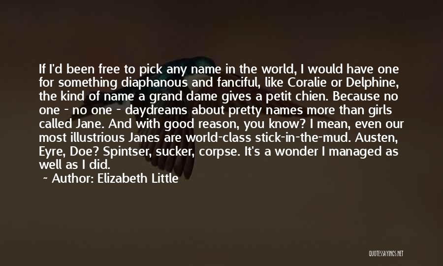 Elizabeth Little Quotes: If I'd Been Free To Pick Any Name In The World, I Would Have One For Something Diaphanous And Fanciful,