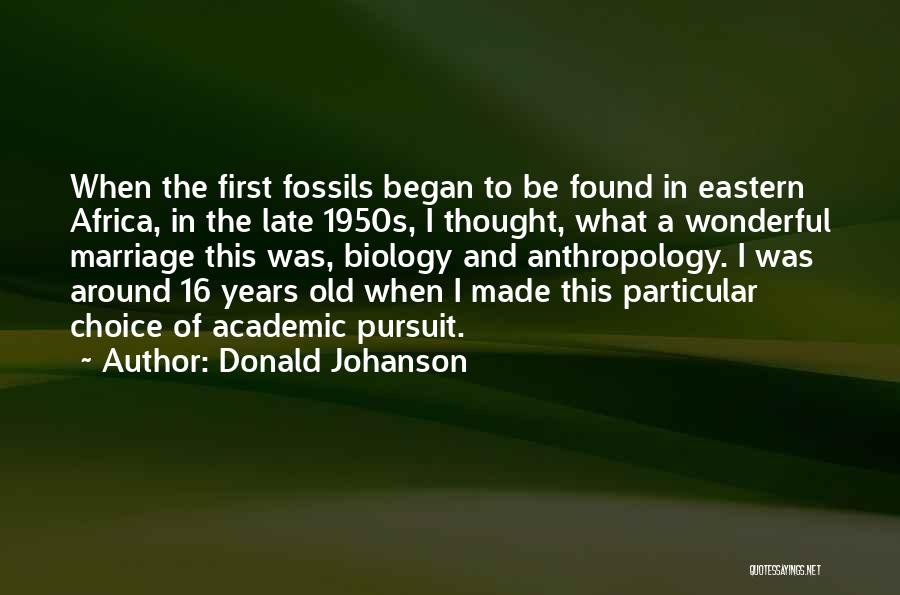 Donald Johanson Quotes: When The First Fossils Began To Be Found In Eastern Africa, In The Late 1950s, I Thought, What A Wonderful