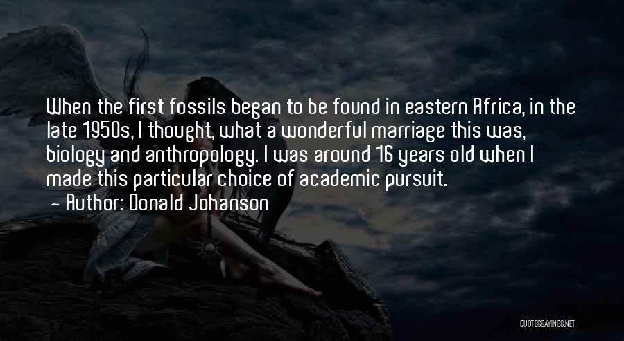 Donald Johanson Quotes: When The First Fossils Began To Be Found In Eastern Africa, In The Late 1950s, I Thought, What A Wonderful