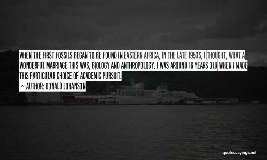 Donald Johanson Quotes: When The First Fossils Began To Be Found In Eastern Africa, In The Late 1950s, I Thought, What A Wonderful