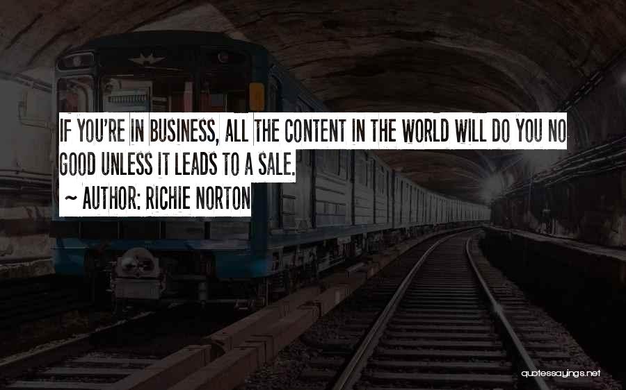 Richie Norton Quotes: If You're In Business, All The Content In The World Will Do You No Good Unless It Leads To A