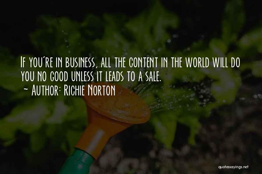 Richie Norton Quotes: If You're In Business, All The Content In The World Will Do You No Good Unless It Leads To A