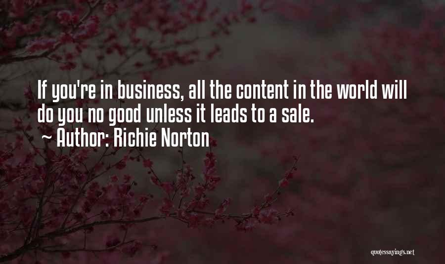 Richie Norton Quotes: If You're In Business, All The Content In The World Will Do You No Good Unless It Leads To A