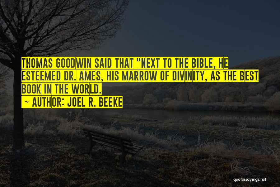 Joel R. Beeke Quotes: Thomas Goodwin Said That Next To The Bible, He Esteemed Dr. Ames, His Marrow Of Divinity, As The Best Book