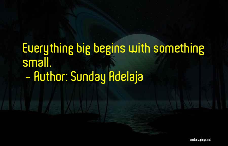 Sunday Adelaja Quotes: Everything Big Begins With Something Small.