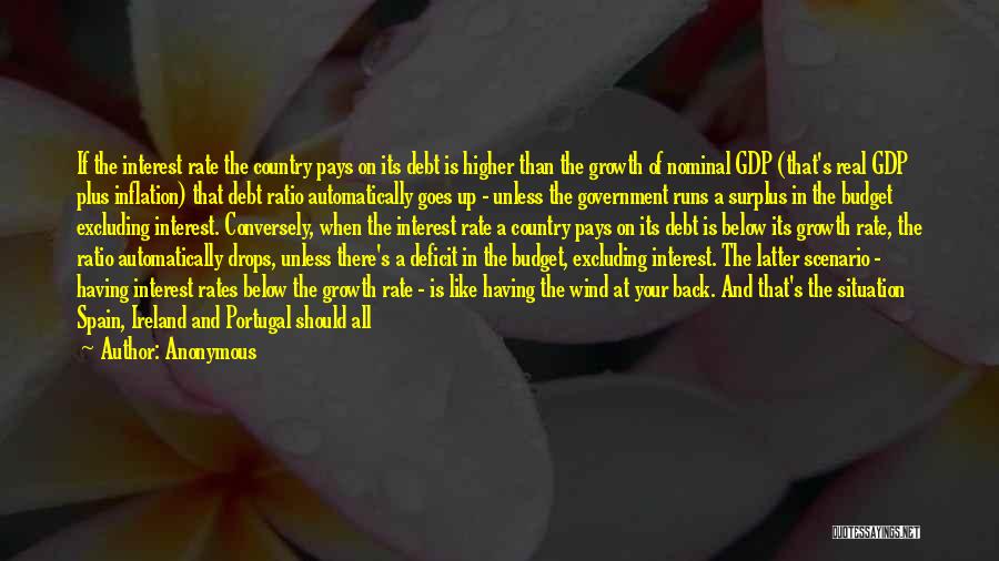 Anonymous Quotes: If The Interest Rate The Country Pays On Its Debt Is Higher Than The Growth Of Nominal Gdp (that's Real