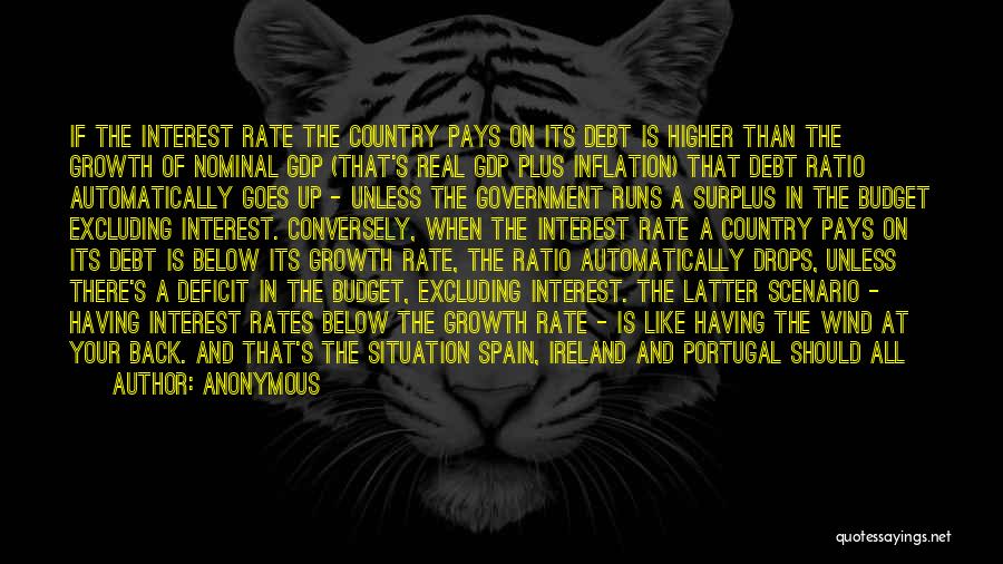 Anonymous Quotes: If The Interest Rate The Country Pays On Its Debt Is Higher Than The Growth Of Nominal Gdp (that's Real