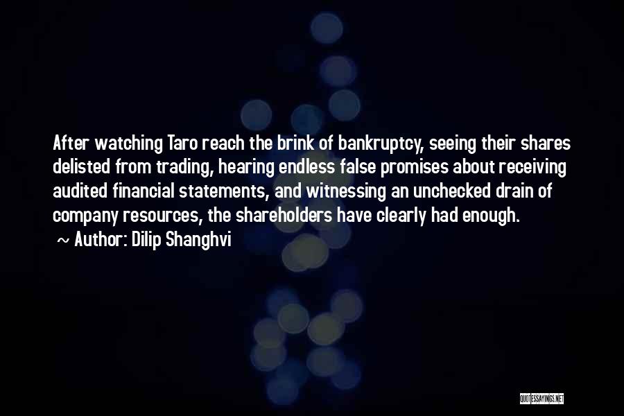 Dilip Shanghvi Quotes: After Watching Taro Reach The Brink Of Bankruptcy, Seeing Their Shares Delisted From Trading, Hearing Endless False Promises About Receiving