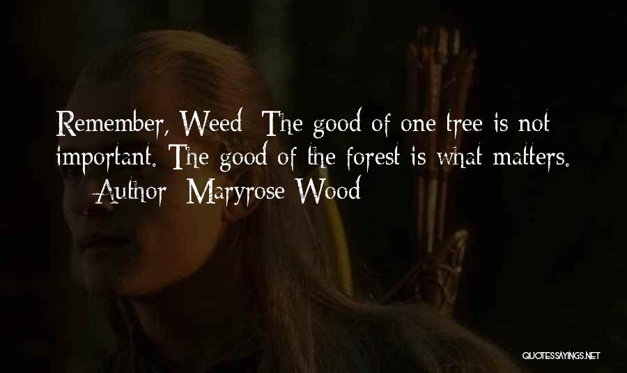 Maryrose Wood Quotes: Remember, Weed: The Good Of One Tree Is Not Important. The Good Of The Forest Is What Matters.