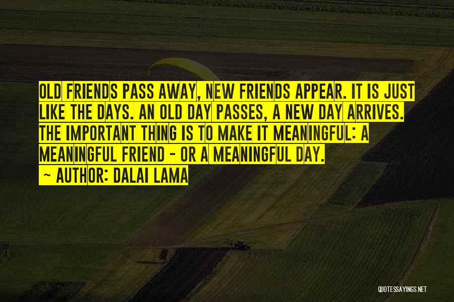 Dalai Lama Quotes: Old Friends Pass Away, New Friends Appear. It Is Just Like The Days. An Old Day Passes, A New Day