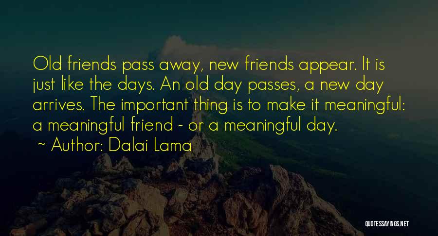 Dalai Lama Quotes: Old Friends Pass Away, New Friends Appear. It Is Just Like The Days. An Old Day Passes, A New Day