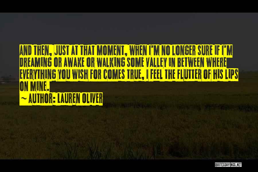 Lauren Oliver Quotes: And Then, Just At That Moment, When I'm No Longer Sure If I'm Dreaming Or Awake Or Walking Some Valley