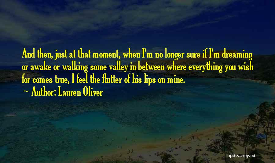 Lauren Oliver Quotes: And Then, Just At That Moment, When I'm No Longer Sure If I'm Dreaming Or Awake Or Walking Some Valley