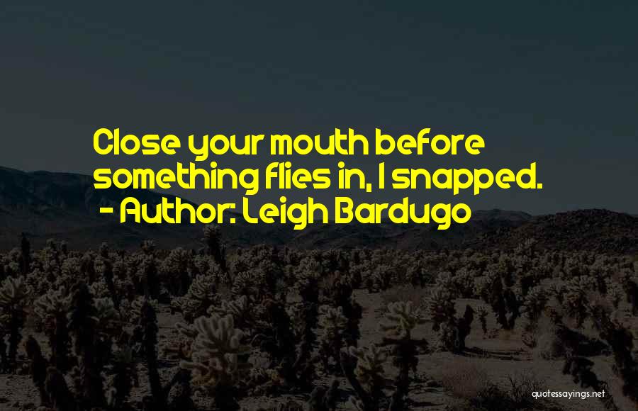 Leigh Bardugo Quotes: Close Your Mouth Before Something Flies In, I Snapped.