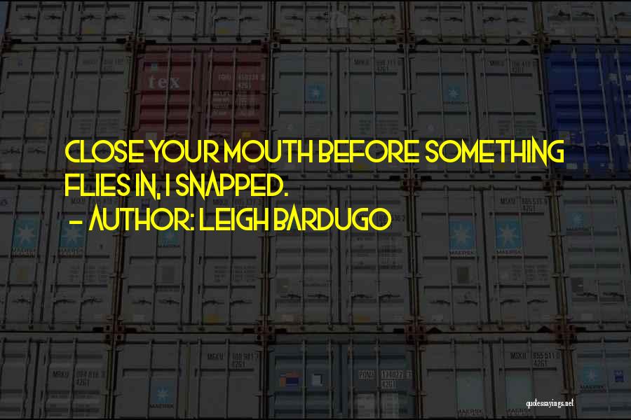 Leigh Bardugo Quotes: Close Your Mouth Before Something Flies In, I Snapped.